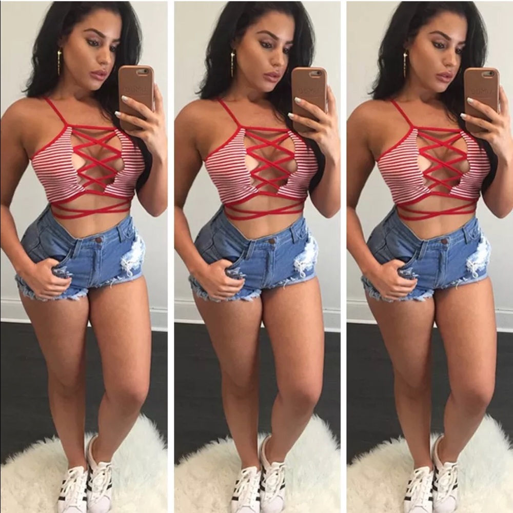 Criss cross crop top